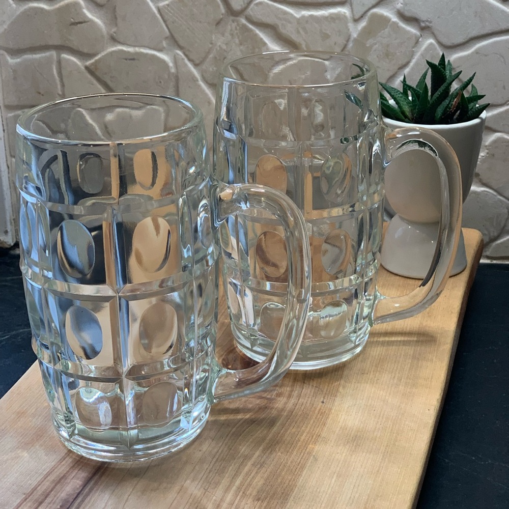 LIBBEY | Set of 2 | Heavy Glass Beer Mugs